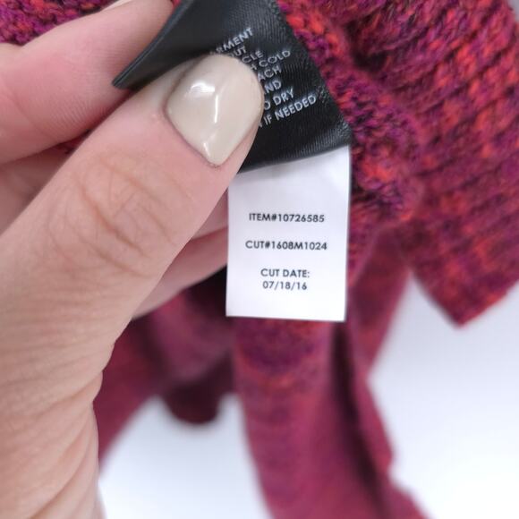 Torrid Boho Chic Vibrant Marled Maroon V-Neck Cuffed Short-Sleeve Sweater 14/16 - Picture 6 of 10